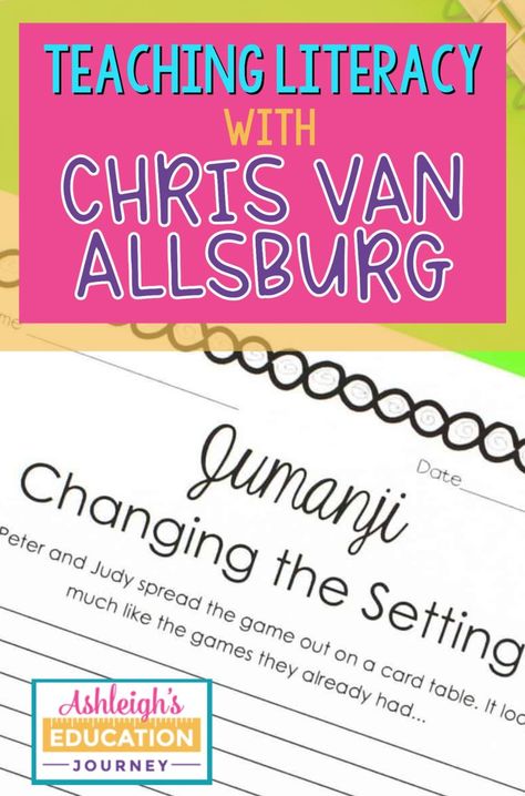 Reading Comprehension and Teaching literacy with Chris Van Allsburg: I love using his books as mentor texts for teaching a variety of literacy skills. If you are ready to break out of your genre rut, then this author study and literacy activities will be perfect! Work on skills such as comparing theme, point of view, inferences, and setting! Great for third, fourth, and fifth grade.

Go to www.ashleigh-educationjourney.com for more fun and engaging education resources! Chris Van Allsburg Author Study, Chris Van Allsburg, Author Study, Powerpoint Lesson, Teacher Lesson Plans, Author Studies, Social Studies Activities, Mentor Texts, Math Workshop