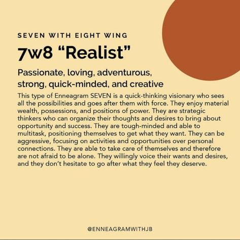 7w8 Enneagram, Enneagram 7w8, Type 7 Enneagram, What's Your Number, Holding Space, Romance Stories, Enneagram Types, The Wing, Words Of Affirmation