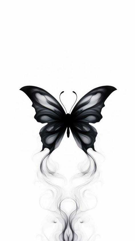 Abstract smoke butterfly black white. | free image by rawpixel.com / Sujinthron Chaysri Black And White Butterfly Painting, Butterfly Wallpaper Black, Dark Wallpaper Phone, Black Butterfly Wallpaper, White And Black Butterfly, Butterfly Iphone Wallpaper, Lion Anime, Pokemon Shoes, Black And White Wallpapers