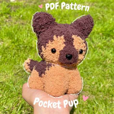 This is a DIGITAL PDF PATTERN not a physical plushie, to order a finished plushie please visit my Etsy shop. Purchases will be available to instantly download and can be accessed on your Etsy profile (you CANNOT access files on the app only on Etsy.com) Please note this is an intermediate level crochet pattern that is not recommended for beginners. This pattern ONLY includes how to make the German Shepherd, multiple other dog breed patterns are also available on my shop as individual patterns or Small Crochet Dog Pattern, Dog Crochet Ideas, Crochet Dog Plushies, Hyland Cow Crochet Pattern, German Shepherd Crochet Pattern, Crochet German Shepherd Pattern Free, Crochet Patterns For Gifts, Cute Things To Knit, Small Animal Crochet