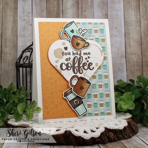 Coffee Themed Cards, International Coffee Day, Coffee Stamps, Chocolate Card, International Coffee, National Coffee Day, Coffee Day, Leaf Stencil, Coffee Cards