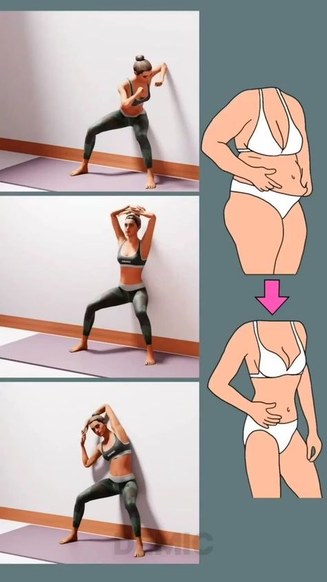 Wall Workout, Latihan Yoga, Workout Without Gym, Trening Fitness, Bodyweight Workout Beginner, Weight Workout Plan, Trening Abs, Waist Workout, Trening Pilates