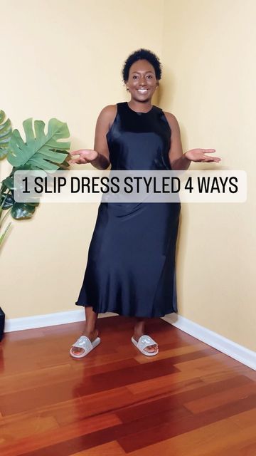 Kimberly • Fashion & Lifestyle 📍Miami,FL on Instagram: "When in doubt, grab your slip dress and you are ready for the occasion. Loving this Slip Dress from @express. Let me know which one is your vibe. #ExpressPartner #August2022 Slip dress is linked in my bio and stories and It also comes in other colors. . . . . . . . . . . . . . . #styleinspo #fall #fallfashion #summerfashion #howtostyle #miamiblogger #miamifashionblogger #ootd #slipdress #blazer #fedora #hat #reels #reelsinstagram #melanin Slip Dress With Blazer, Fall Slip Dress, Style Slip Dress, Slip Dress Black, What To Wear Today, Fall Street Style, Fedora Hat, Black Blazer, Miami Fl