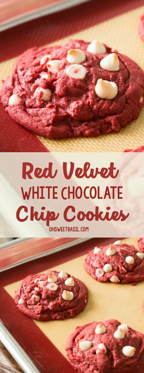 White Chocolate Chips Recipes, White Chocolate Chip Cookies Recipes, White Chocolate Chip, Red Velvet Cookies, White Chocolate Chip Cookies, Thanksgiving Food Desserts, Oreo Dessert, Chip Cookie Recipe, S'mores