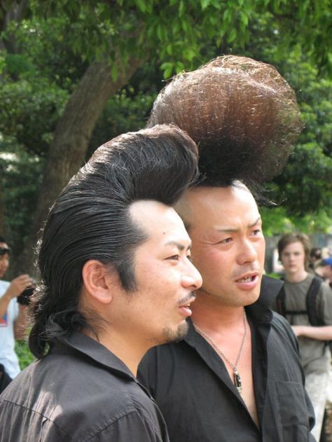 Oh man, Japanese motorcycle gangs are the greatest. Motorcycle Gang, Yoyogi Park, Pompadour Hairstyle, Kei Visual, Dangerous Minds, Japanese Motorcycle, Hair Raising, Psychobilly, Pompadour