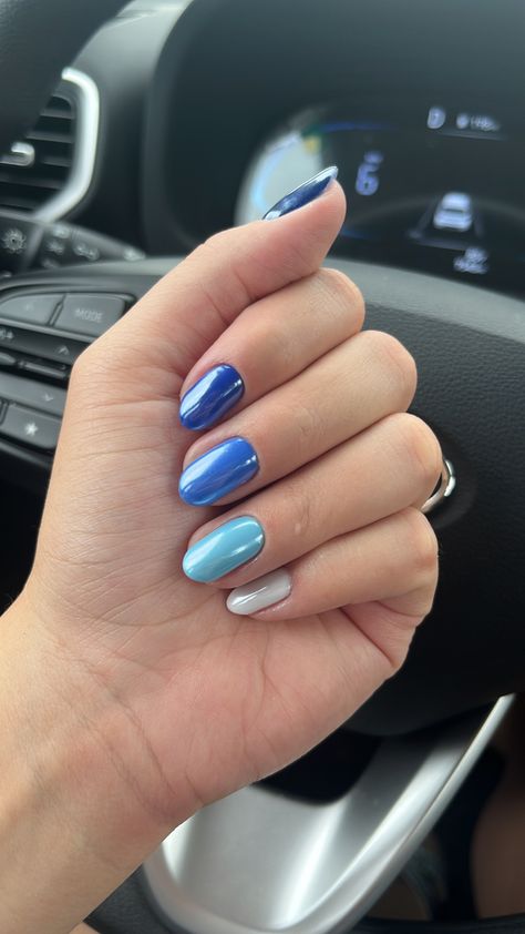 Abba Inspired Nails, Abba Nails, Blue Chrome Nails Designs, Nails Inspiration Blue, Blue Chrome Nails, Blue Chrome, Chrome Nails Designs, Nails Blue, Autumn Nails