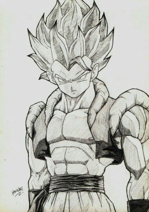 Go Ku Dragon Ball Drawing, Gogeta Drawing Sketch, Dragon Ball Artwork Drawing, Gogeta Sketch, Dragon Ball Z Sketch, Gogeta Drawing, Dbz Drawings, Gogeta And Vegito, Goku Drawing