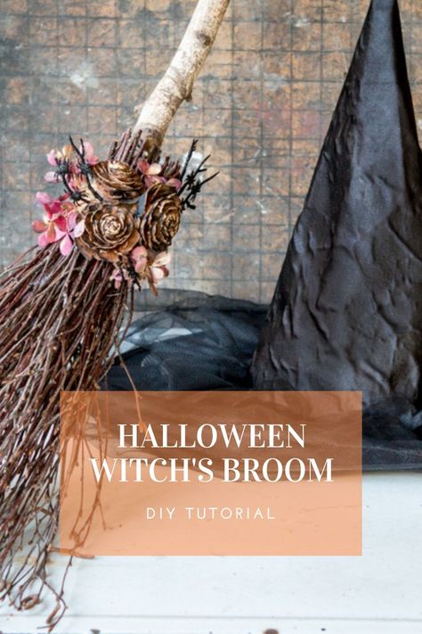 I made my own witch's broom this year and I love how they came out! Halloween Witch Broom Diy, Holiday Crafts Halloween, Cinnamon Broom, Diy Halloween Witch, Halloween Witch Brooms, Diy Cinnamon, Fun Fall Decor, Halloween Costumes For Work, Witches Broom