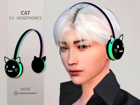 The Sims Resource - Cat V2 Headphones Camo Jumpsuit, Rain Earrings, Ear Buds, Electronic Art, The Sims4, Sims 4 Cc, The Sims Resource, Sims Resource, The Sims