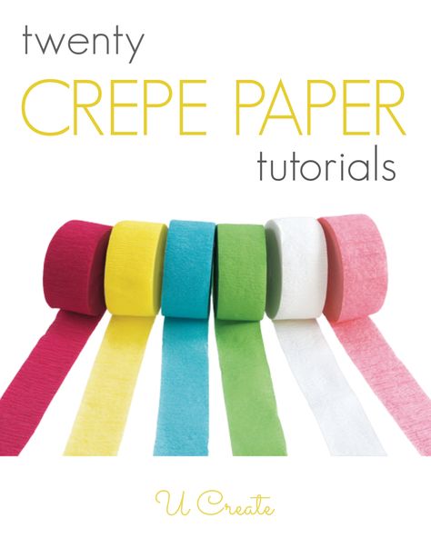 Many tutorials using inexpensive crepe paper! It's not just for decorating at parties anymore! Crepe Paper Crafts, Paper Streamers, Paper Things, Paper Bow, Party Deco, Paper Bouquet, Diy Papier, Crepe Paper Flowers, Festa Party