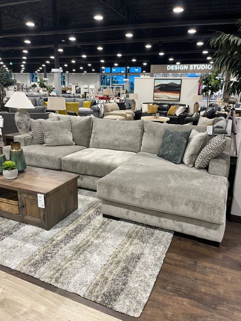 Secontional Couches, Southern House Interior, Sofa With Chase, 2 Piece Sectional With Chaise, Living Spaces Sectional, Grey Leather Sectional With Chaise, Luxe Gray 4 Piece Left Arm Facing Sectional With Chaise, Grey Couch Living Room Ideas, Grey Sectional Couch