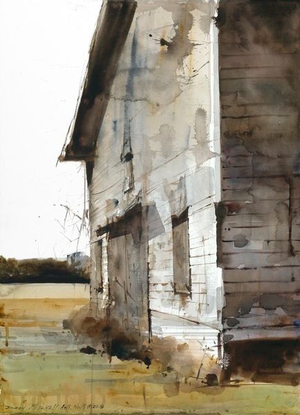 Time Honored: The Art of Dean Mitchell Andrew Wyeth Art, Dean Mitchell, Landscape Ideas Front Yard Curb Appeal, Watercolor Barns, Transparent Watercolor, Watercolor Architecture, Art Matters, Landscape Edging, Landscape Paintings Acrylic