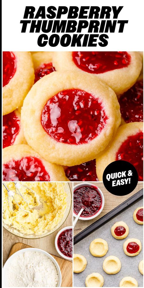 These homemade raspberry thumbprint cookies are divine! Such an easy thumbprint cookie recipe and so yummy with the raspberry jam filling. Raspberry Chocolate Thumbprint Cookies, Thumbprint Cookies Easy, Raspberry Thumbprint, Raspberry Thumbprint Cookies, Thumbprint Cookie, Chocolate Thumbprint Cookies, Christmas Cookie Box, Thumbprint Cookies Recipe, Thumb Print