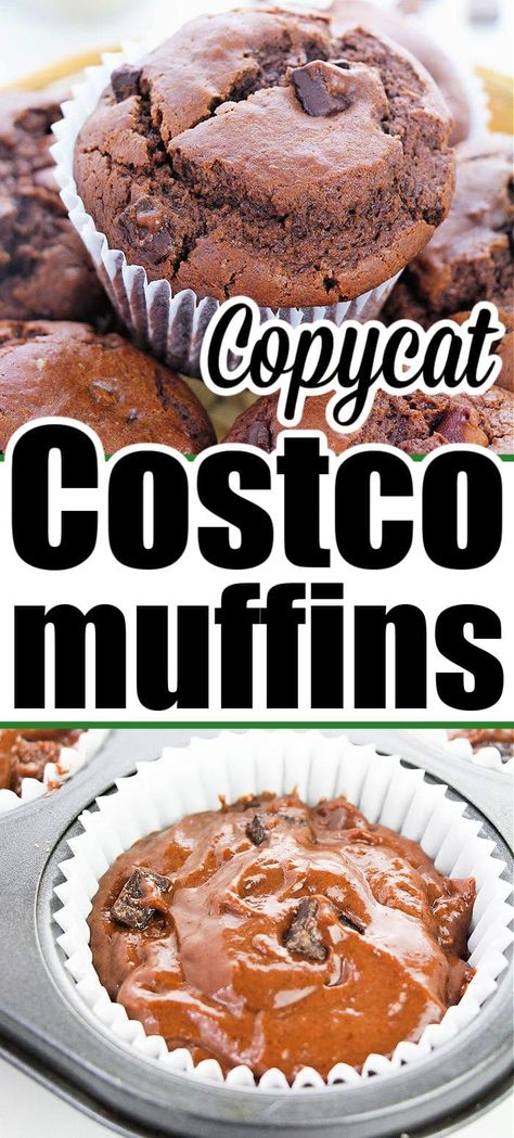 Jumbo Double Chocolate Chip Muffins, Sams Chocolate Muffins, Chocolate Muffins Costco, Easy Homemade Chocolate Chip Muffins, Sams Club Muffins, Chocolate Muffins With Chocolate Chips, Big Muffin Recipes, Easy Jumbo Muffin Recipes, Costco Chocolate Muffins Copycat