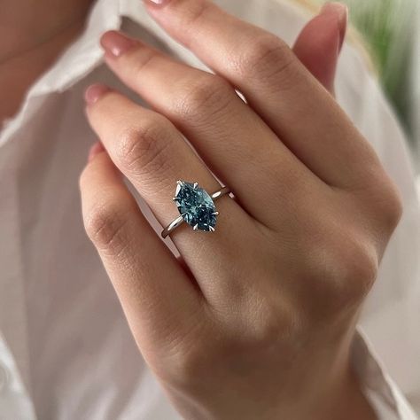 2 Carat Marquise Fancy Vivid Blue Diamond Engagement Ring / Colored Diamond Solitaire Ring / White Gold Marquise Cut Blue Diamond Ring #marquiseengagementring #marquisediamond #marquisdiamond Blue Marquise Engagement Ring, Marquise Sapphire Engagement Ring, Marquise Sapphire Ring, Marquise Engagement Ring Gold, Marquise Rings, Fancy Engagement Rings, Engagement Rings Blue, Blue Diamond Engagement Ring, Engagement Ring Blue