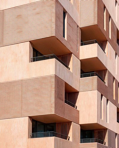 Balconies · A collection curated by Divisare Apartments Elevation, Interior Design Student, Residential Building Design, Architectural Competition, Brick Architecture, Brick Facade, Education Architecture, Residential Complex, Chinese Architecture