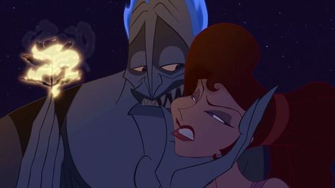 Hades and Meg Hades And Meg, Pixar Cosplay, Disney Tarot, Disney's Hercules, Megara Disney, Hercules Disney, Blueberry Girl, Disney Movie Scenes, Disney Moments