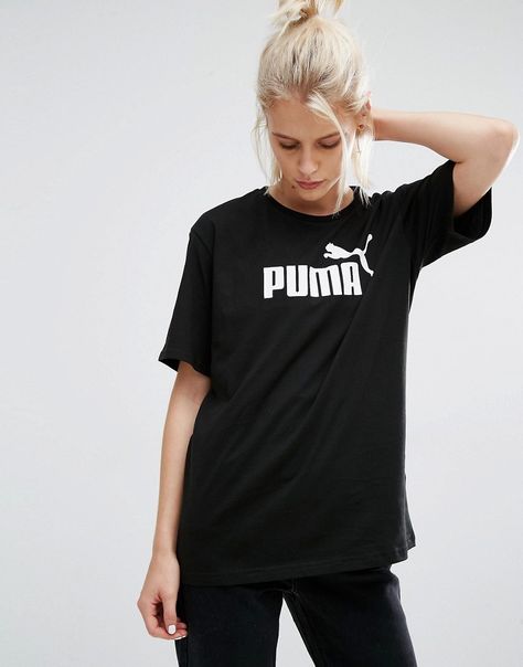 Image 1 of Puma T-Shirt With Classic Logo Puma Outfits, Fila Outfit, Photography Shirts, Crossfit Clothes, Puma Outfit, Sports Clothes, Puma Shirts, Puma Tshirt, Vintage Sportswear