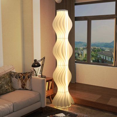 This decorative floor lamp will be a real wow factor for your room, the modern and artistic appearance blend with the rest furniture, ideal for the living room, bedroom, office, or apartment. This modern floor lamp light is built with energy-saving LED strip while featuring 3 adjustable color temperatures to meet your needs: white lighting 6000K, warm white 4000K, and warm 3000K, the light is gentle and comfortable on the eyes. Easy to use, just use the foot button to switch it on/off and adjust Novelty Floor Lamp, Decorative Floor Lamps, Column Floor Lamp, Corner Lamp, Floor Lamps Living Room, Living Room Flooring, Led Light Strips, Room Flooring, Floor Lamp Lighting