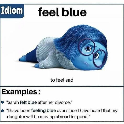 Feel blue Tips For Ielts, Tatabahasa Inggeris, English Phrases Sentences, English Word Book, English Learning Books, English Transition Words, New Vocabulary Words, English Phrases Idioms, Idioms And Phrases