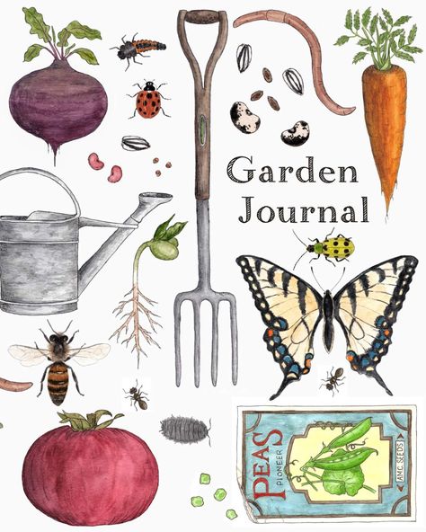 Gardening Journal Printables, Garden Journaling, Gardening Journal, Journal For Kids, Cool Journals, Garden Planner, Gardening Books, Garden Journal, Kids Journal