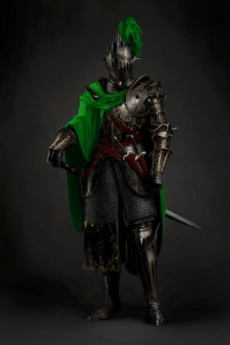 Green Knight Movie, Armor Fantasy, Green Knight, Rpg Map, Knight Art, Knight Armor, Medieval Armor, Medieval Knight, Fantasy Armor