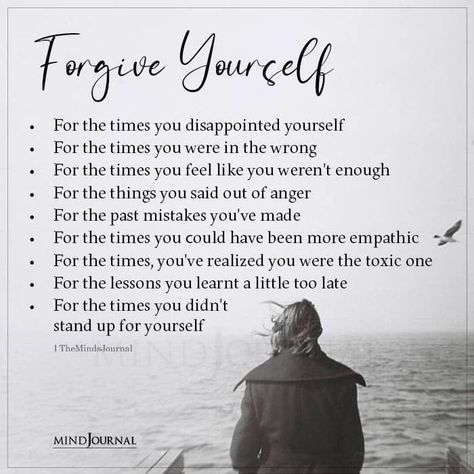 Forgiveness Lesson, Self Forgiveness, Mistake Quotes, How To Forgive, Psychology Humor, Past Mistakes, Forgive Yourself, Practicing Self Love, Important Life Lessons