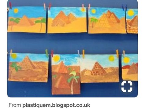 Egypt Landscape, Egypt Lessons, Ancient Egypt Unit, Egyptian Crafts, Egypt Crafts, Egypt Project, Body Portrait, Sand Texture, 6th Grade Art