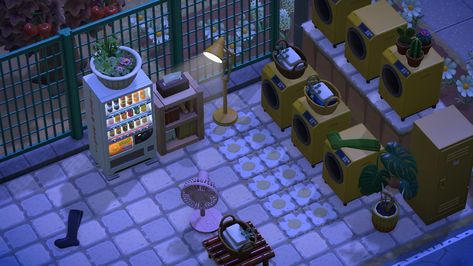 Acnh Laundry Mat, Acnh Laundromat, Acnh Laundry, Laundry Mat, Acnh Inspo, Animal Crossing