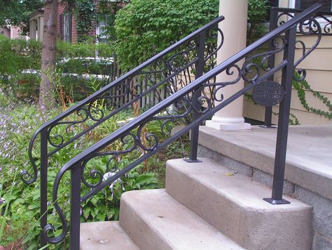 Coast Iron Works GalleryCoast Iron Works Hand Rails For Stairs Outdoor, Exterior Railing Ideas, Handrails For Stairs Outdoor, Iron Balustrade, Stairs Exterior, Wrought Iron Railing Exterior, Wrought Iron Porch Railings, Exterior Railing, Railings Stairs