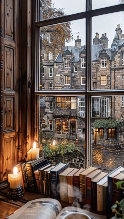 Edinburgh Rain Aesthetic, Edinburgh House Interior, Edinburgh Apartment Aesthetic, Edinburgh Home, Coffee And Books Aesthetic Dark, Cozy Bookshop Aesthetic, Edinburgh Aesthetic Wallpaper, Library Aesthetic Wallpaper Desktop, Library Aesthetic Wallpaper