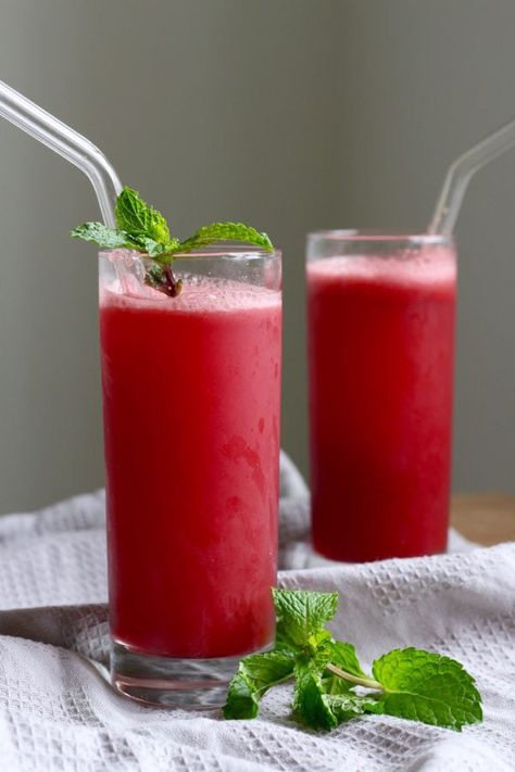 Mint Juice Recipe, Mint Juice, Fruit Juice Recipes, Best Time To Eat, Watermelon Mint, Mint Recipes, Fresh Watermelon, Watermelon Recipes, Watermelon Juice