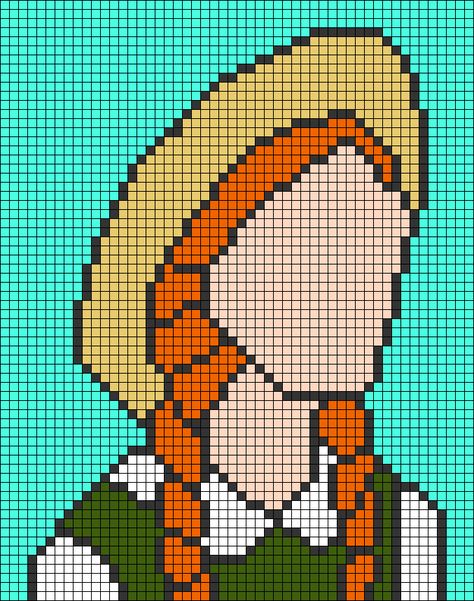 Alpha pattern #112439 | BraceletBook Alfa Pattern, Stitch People, Derry Girls, Movie Series, Anne Of Green, Fuse Beads, Alpha Pattern, Anne Of Green Gables, Alpha Patterns