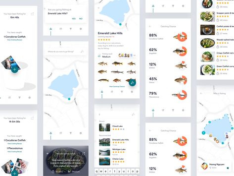 Artboard 2 4x App Design Process, Fish Mobile, Mobile Web Design, Mobile Ui Design, Fish Farming, App Ui Design, Ui Inspiration, Screen Design, Mobile App Design