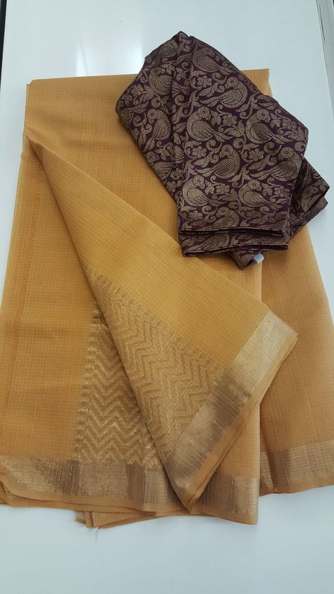 Yellow Saree Blouse Combination, Saree Blouse Combination, Yellow Saree Blouse, Mustard Yellow Saree, Mustard Saree, Mustard Yellow Outfit, Cotton Saree Blouse Designs, Simple Saree Designs, New Saree Designs