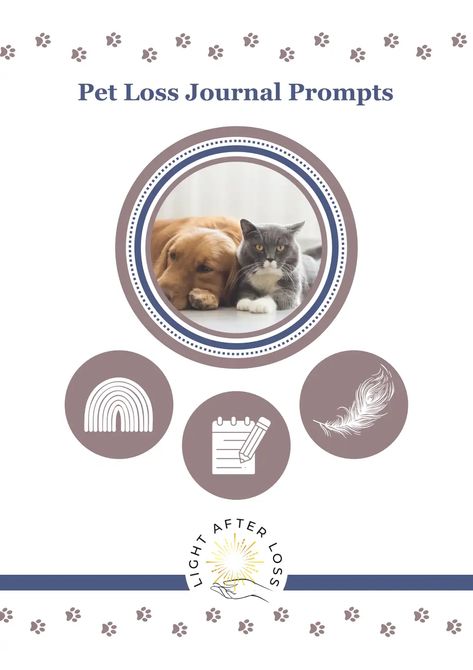 Pet Loss Journal Prompts A4 Size.pdf Journal Prompts Pet Loss, Loss Of Dog, Pet Memorial, Pet Loss, Journal Prompts, A4 Size, Pet