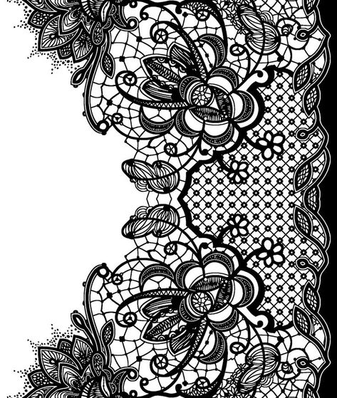 Photoshop Inspiration, Lace Stencil, Lace Drawing, Japan Tattoo Design, Blackwork Patterns, Color Drawing Art, Paisley Art, Geometric Lace, Scary Clowns