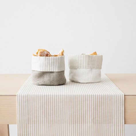 Cotton Basket, Linen Baskets, Kitchen Clutter, Dried Food, Tea Cosies, Kitchen Textiles, Linen Kitchen, Organize Your Kitchen, Linen Collection