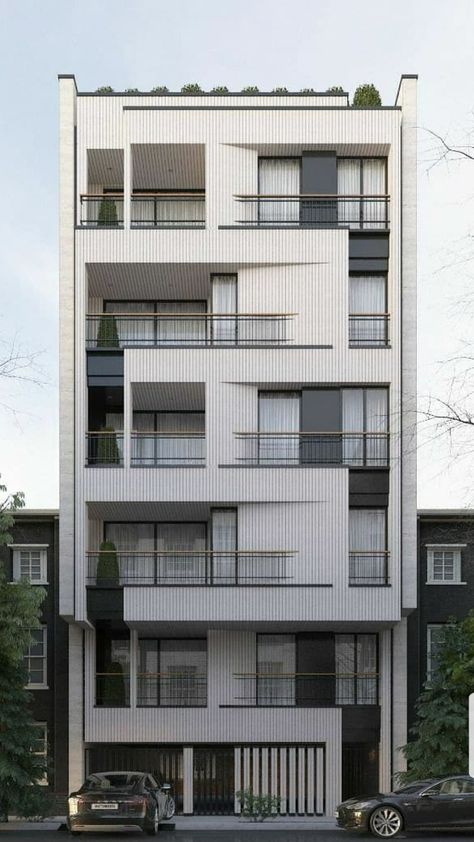 Modern Brick Building Facade, Modern Facade Design Architecture, Residential Building Elevation Design, Modern Facade Design Residential, Modern Apartment Exterior, Apartment Facade Design, Residential Building Facade, Modern Building Facade, Condominium Facade