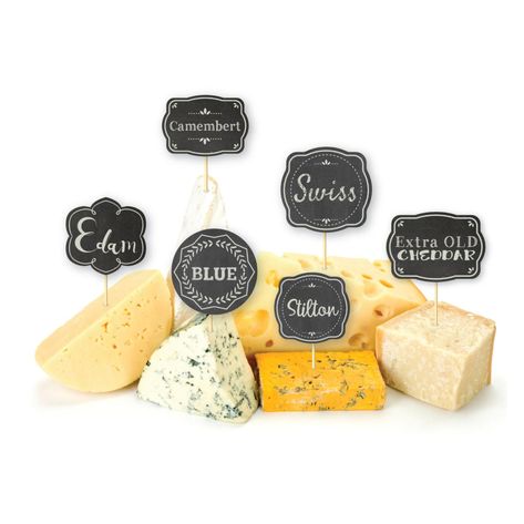 Food Name Tags, Party Name Tags, Cheese Names, Wine Evening, Wedding Cheese, Cheese And Wine Party, Diy Cheese, Cheese Labels, Cheese Plates