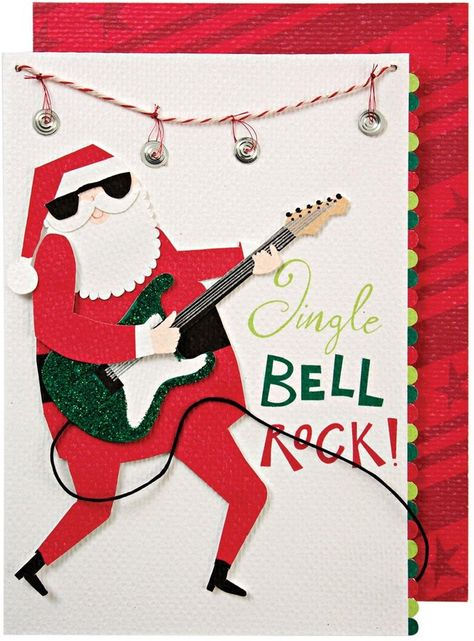 Meri Meri Rocking Santa w/Guitar Boxed Rock N Roll Christmas, Xmas Clipart, Santa Christmas Card, Cute Invitations, Xmas Music, Meri Meri Party, Merry Christmas Cards, Santa Card, Xmas Jumpers