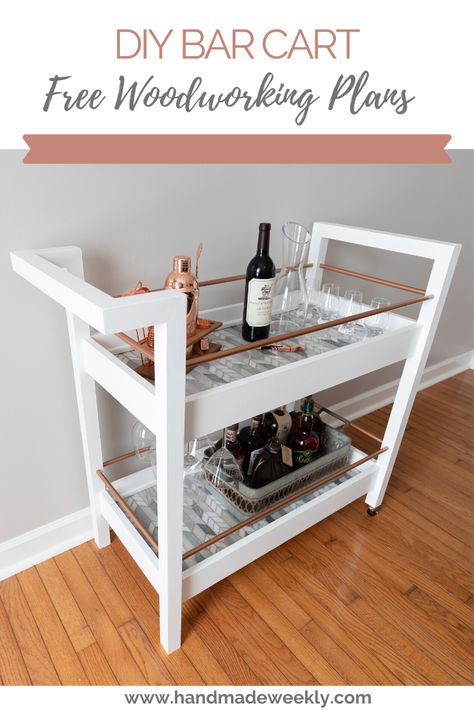 DIY Bar cart free woodworking plans Changing Table Bar Cart, Diy Drink Cart, Diy Bar Cart Repurposed, Wood Bar Cart, Diy Bar Cart, Bar Sala, Shelf Diy, Cart Ideas, Drink Cart