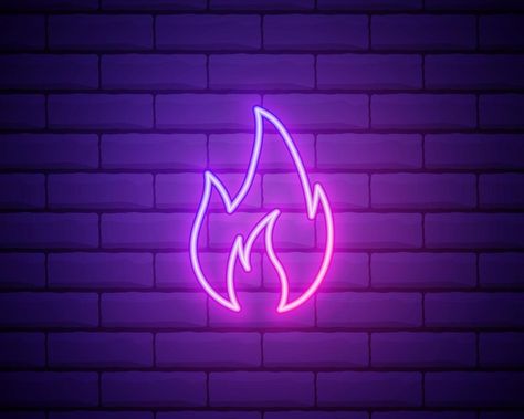 Neon Symbol Aesthetic, Neon Logo Design, Neon Pictures, Flame Icon, Fire Icon, Neon Symbol, Free Background Music, Fire Icons, Cyberpunk Design