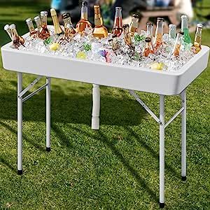 #Affiliate Folding Ice Cooler Table Ice Table, Cooler Table, Party Buffet Table, Fish Cleaning Table, Portable Party, Bbq Camping, Ice Bin, Outdoor Cooler, Party Food Buffet