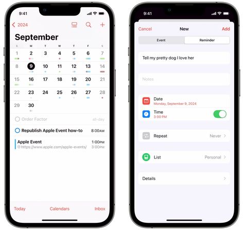 Reminders in Calendar Best Calendar App, Ios Calendar, Apple Reminders, Iphone Calendar, Apple Calendar, Calendar Reminder, Calendar App, Today Calendar, Apple Maps