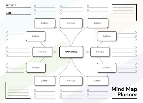 Mind Maps Template, Word Mapping Template, Mind Map Template Free Printable, Cute Mind Map Template, Mind Mapping Template, Blank Mind Map, Best Mind Map, Blank Mind, Mind Map Examples