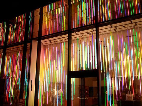 Window Display at Louis Vuitton Omotesando by naoyafujii, via Flickr Fluorescent Lighting, Window Display Design, Library Furniture, Retail Windows, Shop Window Design, Window Light, Linear Lighting, Shop Window Displays, Fluorescent Light