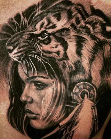 Portrait tattoo of my girlfriend Tattoo Portrait, Face Tattoo, A Tiger, My Girlfriend, Chest Tattoo, Life I, Portrait Tattoo, Love Of My Life, Of My Life