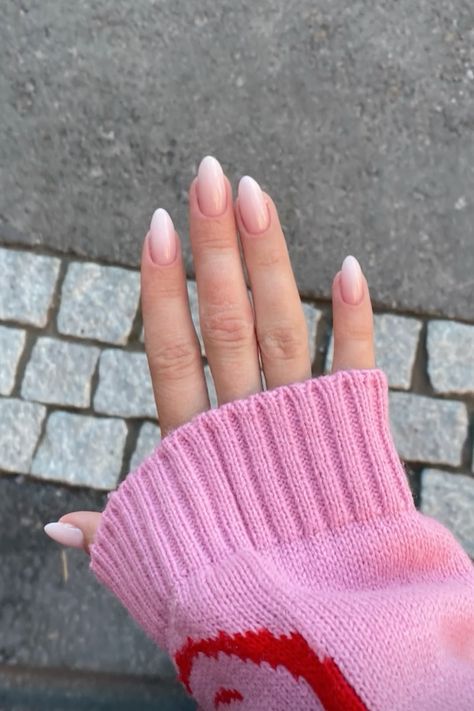 Almond Boomer Nails, Quiet Luxury Nails 2024, Almond Baby Boomer Nails, Summer Nails Baby Pink, Nails Badem, Baby Boomer Nails Almond, Pink Baby Boomer Nails, Mandel Nails, Baby Boomer Nails