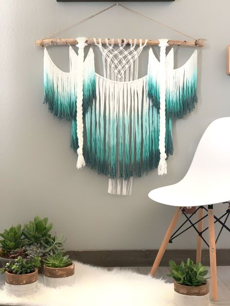 Macrame Wall Hanging Ombre Ombre Macrame Wall Hanging Wall 286 Ombre Macrame, Macrame Wall Hanging Large, Wall Macrame, Diy Dye, Ombre Wall, Diy Tie, Macrame Wall Hanging Diy, Yarn Wall Hanging, Tie Dye Diy